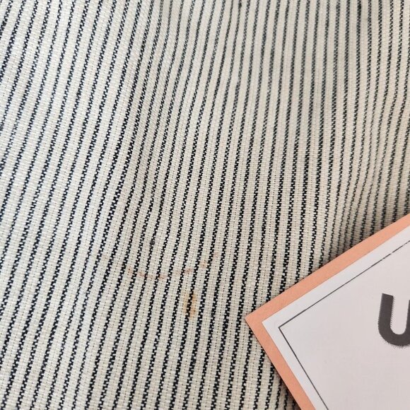 Larry Levine Womens Pants Size 10‎ Linen Ryon Wide Leg Crop Ivory Black Stripe - Picture 14 of 15